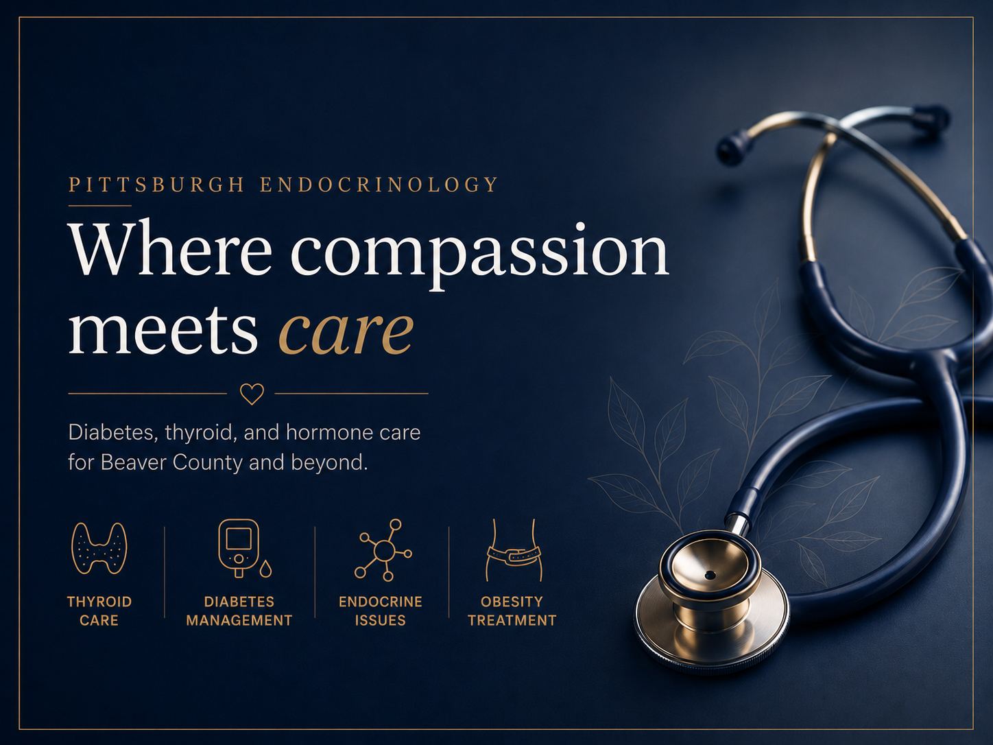 Pittsburgh Endocrinology hero banner showing compassionate diabetes, thyroid, and hormone care